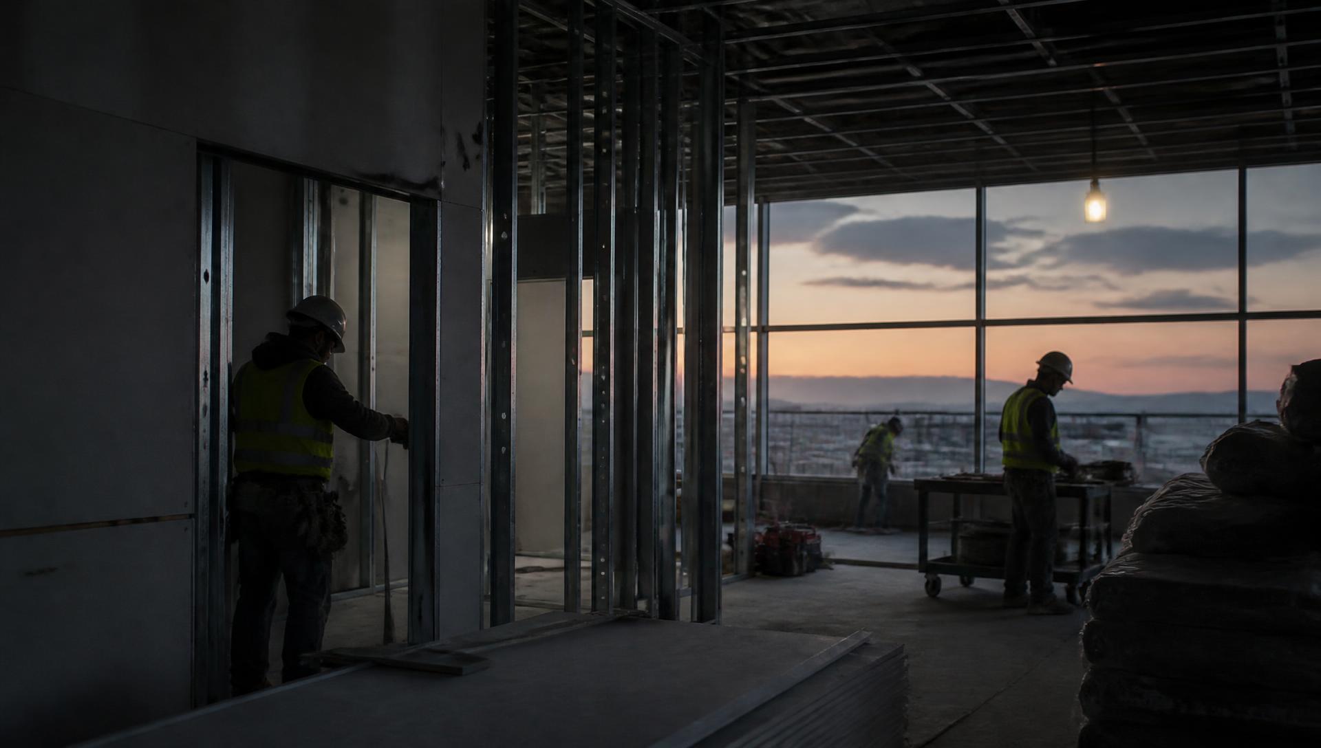 Baustelle einer Gewerbefläche im Innenausbau